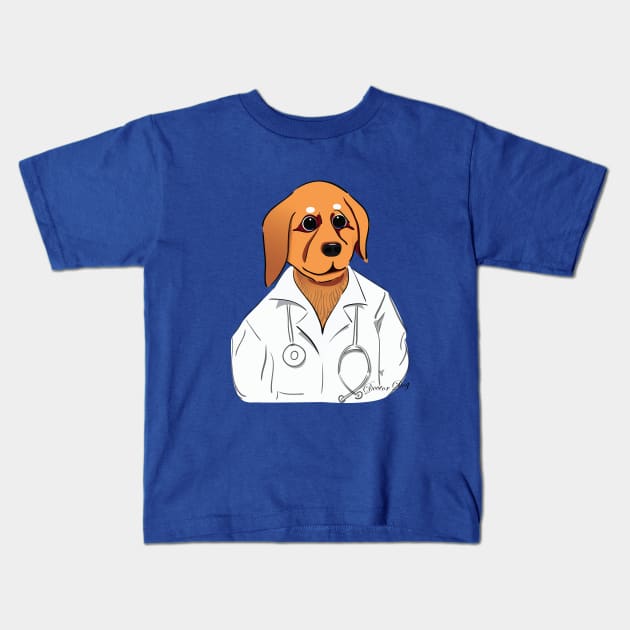 Doctor Dog Kids T-Shirt by Kanom-Tom